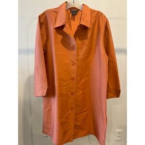 Donna Grey Studio Pure Silk Tunic Top Blouse Long line Womens Sz L Duster